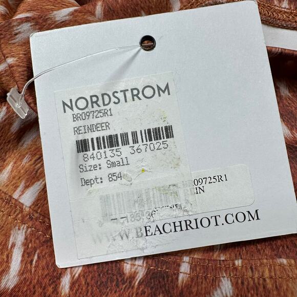 Beach Riot NWT Piper Leggings Reindeer Print Size Small Double Layered High Rise - Picture 8 of 11